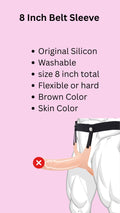 8 Inch china imported silicon condom with belt